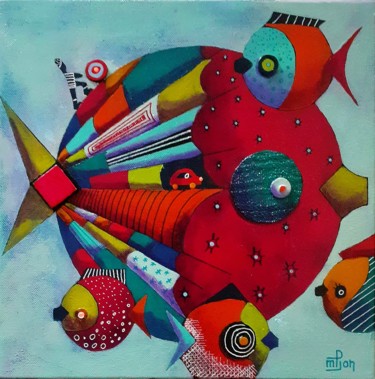 Pintura intitulada "Bubulle 2" por Marie-Pierre Jan, Obras de arte originais, Acrílico