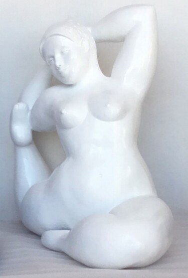 Escultura titulada "Rhama blanche" por Marie Saksik, Obra de arte original, Yeso