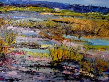 Painting titled "La petite Camargue" by Marie Therese Vion, Original Artwork