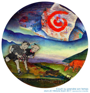 Collages titulada "COURIR OU PRENDRE S…" por Marie Bazin, Obra de arte original, Acrílico