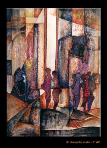 Peinture intitulée "UN DIMANCHE MATIN" par Marie Bazin, Œuvre d'art originale
