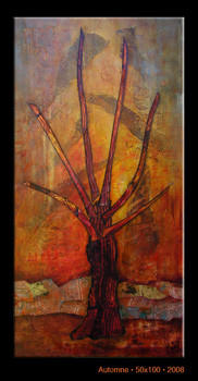 제목이 "AUTOMNE (une vie bi…"인 미술작품 Marie Bazin로, 원작, 아크릴 나무 들것 프레임에 장착됨