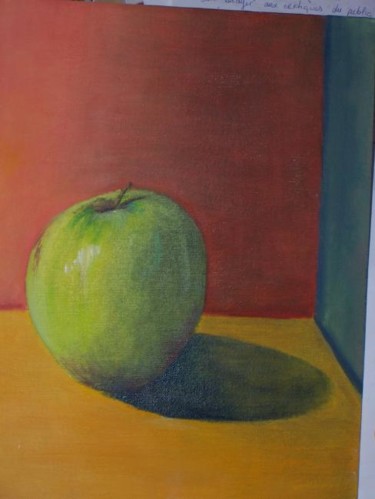 Painting titled "la pomme" by Marie Berthon, Original Artwork