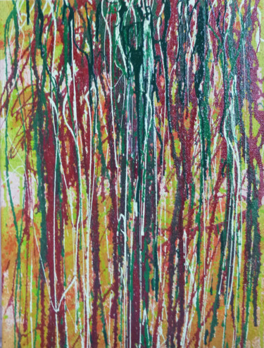 Painting titled "Forêt Vierge V" by Marie Edmée Séguin, Original Artwork, Oil