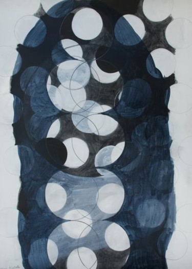 Peinture intitulée "Many Moons" par Marie Kazalia, Œuvre d'art originale, Huile