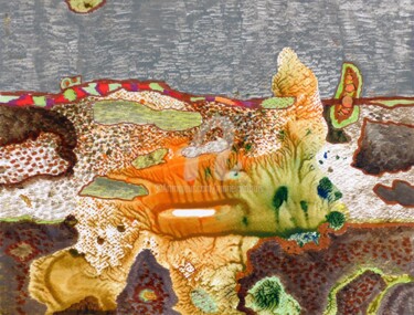 Картина под названием "Biomorphisme 3" - Mariekverbois, Подлинное произведение искусства, Акрил