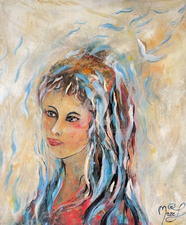 Painting titled "SILENCE" by Marie Laplace, Original Artwork, Acrylic Mounted on Wood Stretcher frame