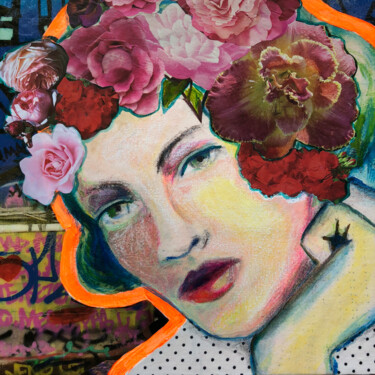 Collagen mit dem Titel "Dans une ruelle de…" von Marielle Robichaud, Original-Kunstwerk, Acryl