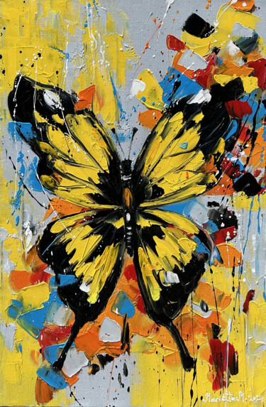 Ζωγραφική με τίτλο "Sunlit Butterfly Ca…" από Marietta Martirosyan, Αυθεντικά έργα τέχνης, Λάδι Τοποθετήθηκε στο Ξύλινο φορε…