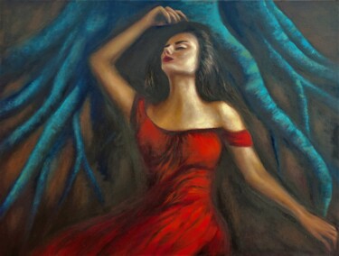 Картина под названием "ROOTS MEMORY" - Mariia Baskal, Подлинное произведение искусства, Масло Установлен на Деревянная рама…