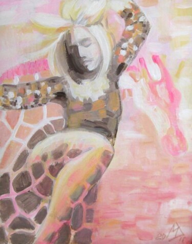 Ζωγραφική με τίτλο "Africa. Giraffe" από Мария Дмитриева, Αυθεντικά έργα τέχνης, Λάδι