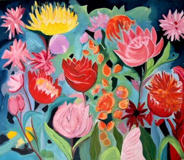 Картина под названием "Flowers 6" - Mariia Fedorova, Подлинное произведение искусства, Масло