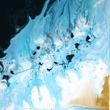 Картина под названием "Abstract ocean waves" - Mariia Kiseleva, Подлинное произведение искусства, Акрил