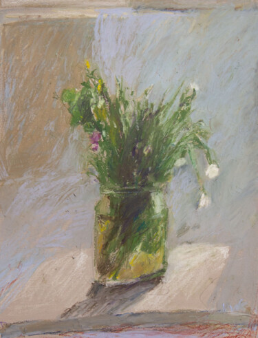 Malarstwo zatytułowany „Flowers in the jar” autorstwa Mariia Kurbatova, Oryginalna praca, Pastel