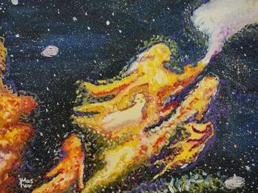 Картина под названием "Cosmic Dust" - Mariia Moskvitina, Подлинное произведение искусства, Гуашь