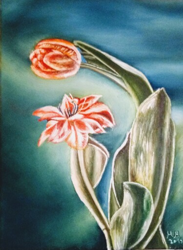 Картина под названием "Tulip" - Marija Mitrovic, Подлинное произведение искусства, Масло
