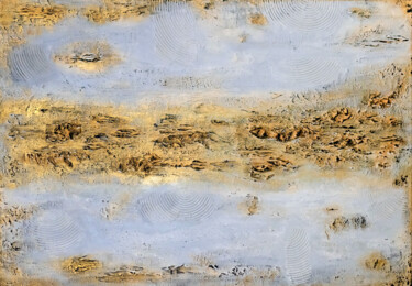 Pittura intitolato ""Golden Horizon"" da Marija Radovanovic, Opera d'arte originale, Acrilico
