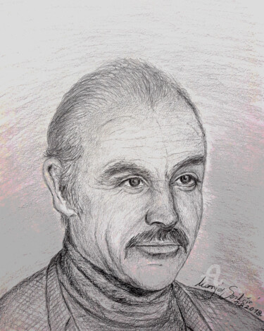 Dessin intitulée "Drawing portrait Si…" par Marija Sviličić, Œuvre d'art originale, Crayon