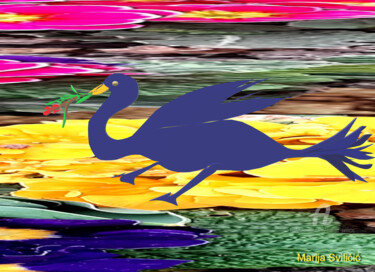 Arte digitale intitolato "Blue bird of peace!…" da Marija Sviličić, Opera d'arte originale, Modellazione 3D