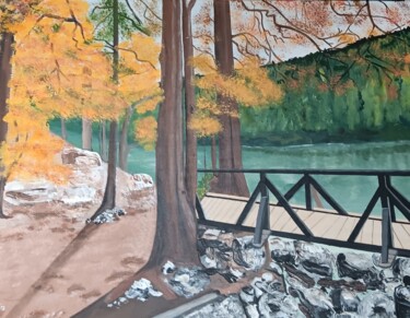 Pittura intitolato "Herbst am See in Ba…" da Marija Weiß, Opera d'arte originale, Acrilico