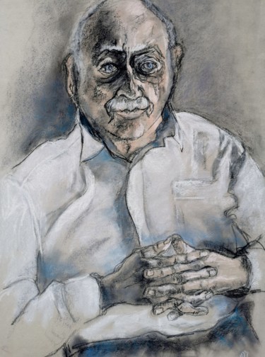 Zeichnungen mit dem Titel "Papy" von Marijo Ponce Fest, Original-Kunstwerk, Pastell