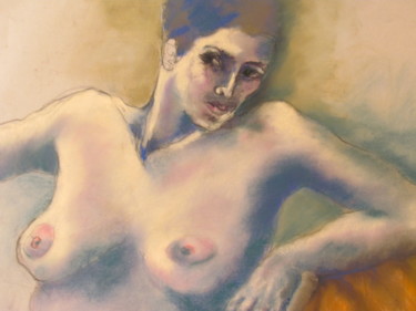 Drawing titled "Buste féminin - Fem…" by Marijo Ponce Fest, Original Artwork, Oil