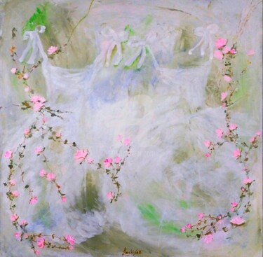 Painting titled "TUTU BUTTERFLY" by Marilena Lacchinelli, Original Artwork, Acrylic Mounted on Wood Panel