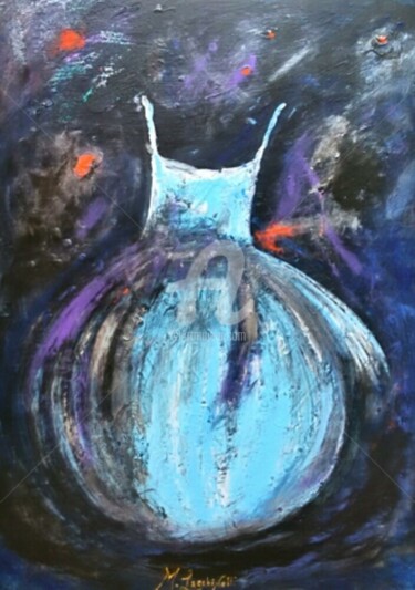 Painting titled "TUTU DANCING IN THE…" by Marilena Lacchinelli, Original Artwork, Acrylic Mounted on Wood Panel