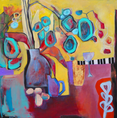 Painting titled "Ethernal Symphony" by Marilena Zahiu, Original Artwork, Acrylic Mounted on Wood Stretcher frame