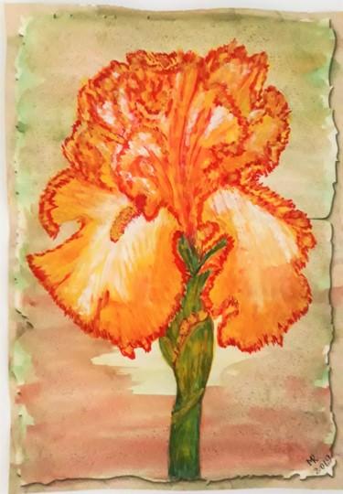 Dessin intitulée "Solar iris." par Marie Ruda, Œuvre d'art originale, Aquarelle