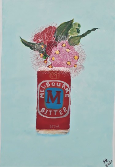 Malerei mit dem Titel "Melbourne-flowers." von Marie Ruda, Original-Kunstwerk, Acryl