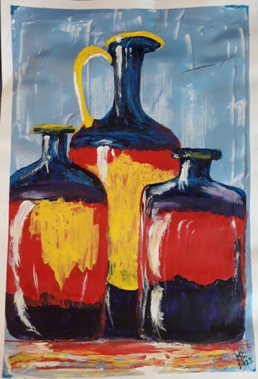 Painting titled "Still life-020." by Marie Ruda, Original Artwork, Acrylic