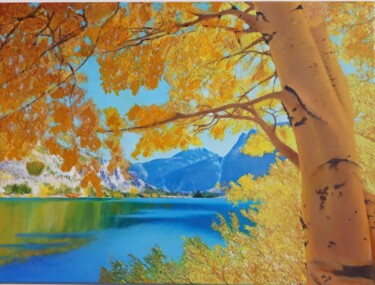 Peinture intitulée "Autumn on the shore…" par Marie Ruda, Œuvre d'art originale, Huile