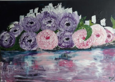 Painting titled "Flowers." by Marie Ruda, Original Artwork, Acrylic