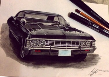 Dibujo titulada "Impala" por Marina Abajdulina (Abokh), Obra de arte original, Acuarela