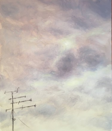 Malerei mit dem Titel "the sky from the wi…" von Marina Babintseva, Original-Kunstwerk, Öl