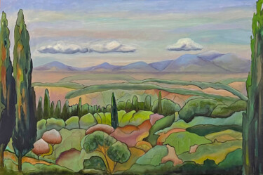 Painting titled "Dali of Tuscany" by Marina Degtyareva, Original Artwork, Oil