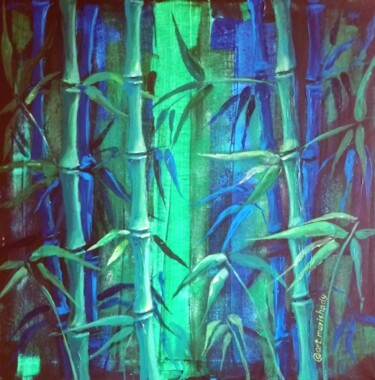 Pittura intitolato "Bamboo" da Marina Diachkova, Opera d'arte originale, Acrilico Montato su Telaio per barella in legno