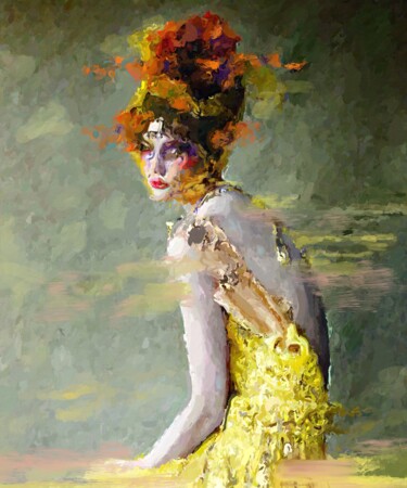 Pittura intitolato "Fleur Femme, Flower…" da Marina Fedorova, Opera d'arte originale, Acrilico