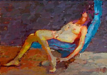Peinture intitulée "Purple Night, Nuit…" par Marina Fedorova, Œuvre d'art originale, Acrylique