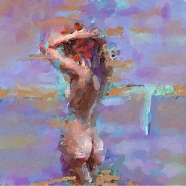 Malerei mit dem Titel "Purple Fantasy- Ori…" von Marina Fedorova, Original-Kunstwerk, Acryl