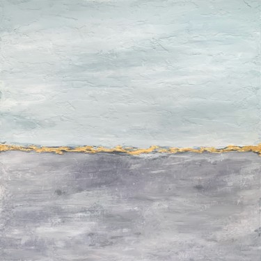 Painting titled "Golden shore" by Marina Lebedeva, Original Artwork, Acrylic