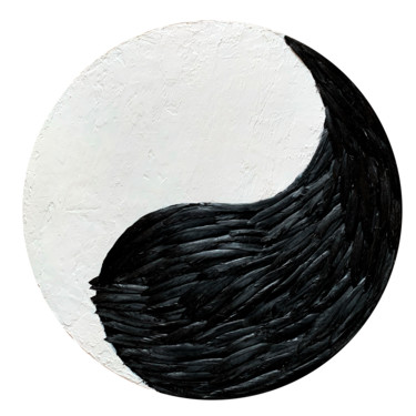 Painting titled "Contrast. Yin Yang" by Marina Lebedeva, Original Artwork, Acrylic