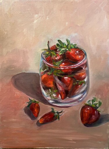 Peinture intitulée "Strawberry" par Marina Gavrilova, Œuvre d'art originale, Huile