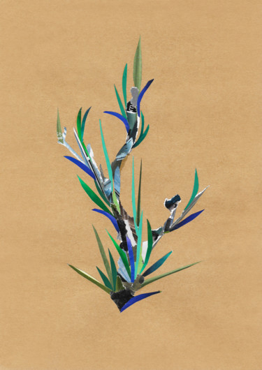 Κολάζ με τίτλο "Olive branch" από Marina Geipel, Αυθεντικά έργα τέχνης, Κολάζ