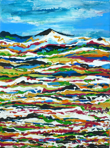 Картина под названием "Alps" - Marina Geipel, Подлинное произведение искусства, Акрил Установлен на Деревянная рама для носи…