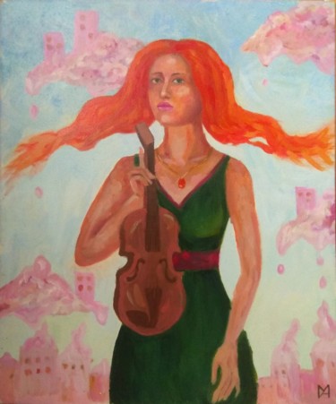 Pittura intitolato "Muse" da Marina Goncharova, Opera d'arte originale, Olio