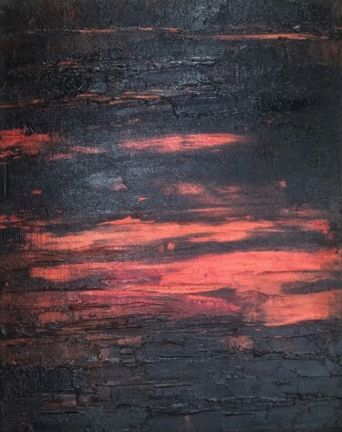 Malerei mit dem Titel "Black Sun" von Marina Gorbachova, Original-Kunstwerk, Öl