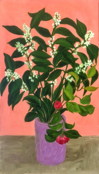 Malarstwo zatytułowany „Mandarine Branches…” autorstwa Marina Gorbachova, Oryginalna praca, Olej