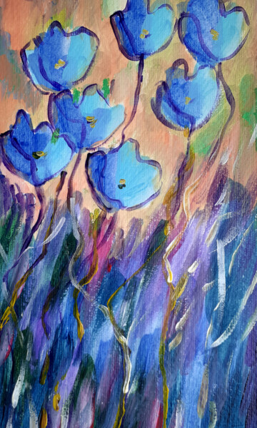 Картина под названием "Spring Flowers #06" - Marina Krylova, Подлинное произведение искусства, Акрил
